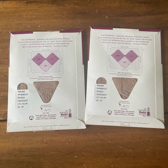 Vintage Lot 2 Hanes Silk Reflections Control Top Pantyhose Size EF Little Color - Picture 7 of 9